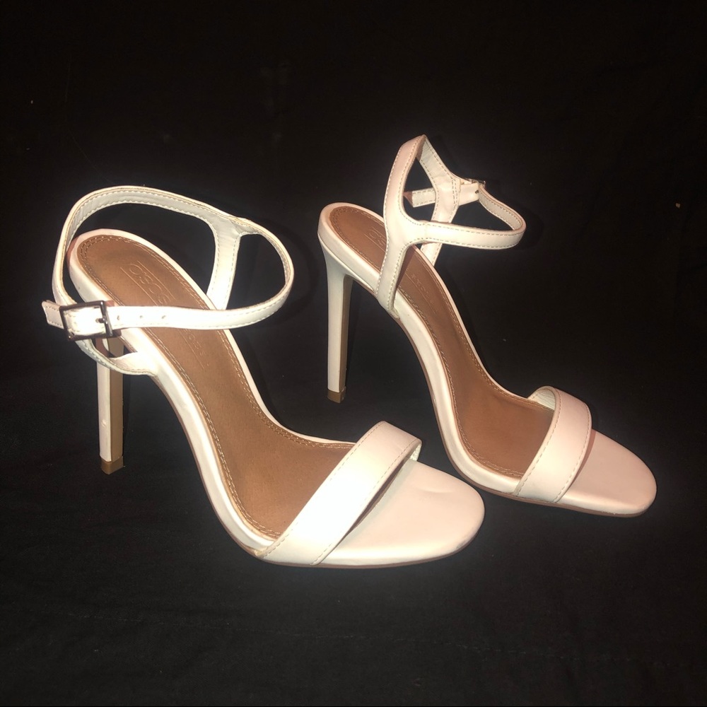 White Single Strap Heels